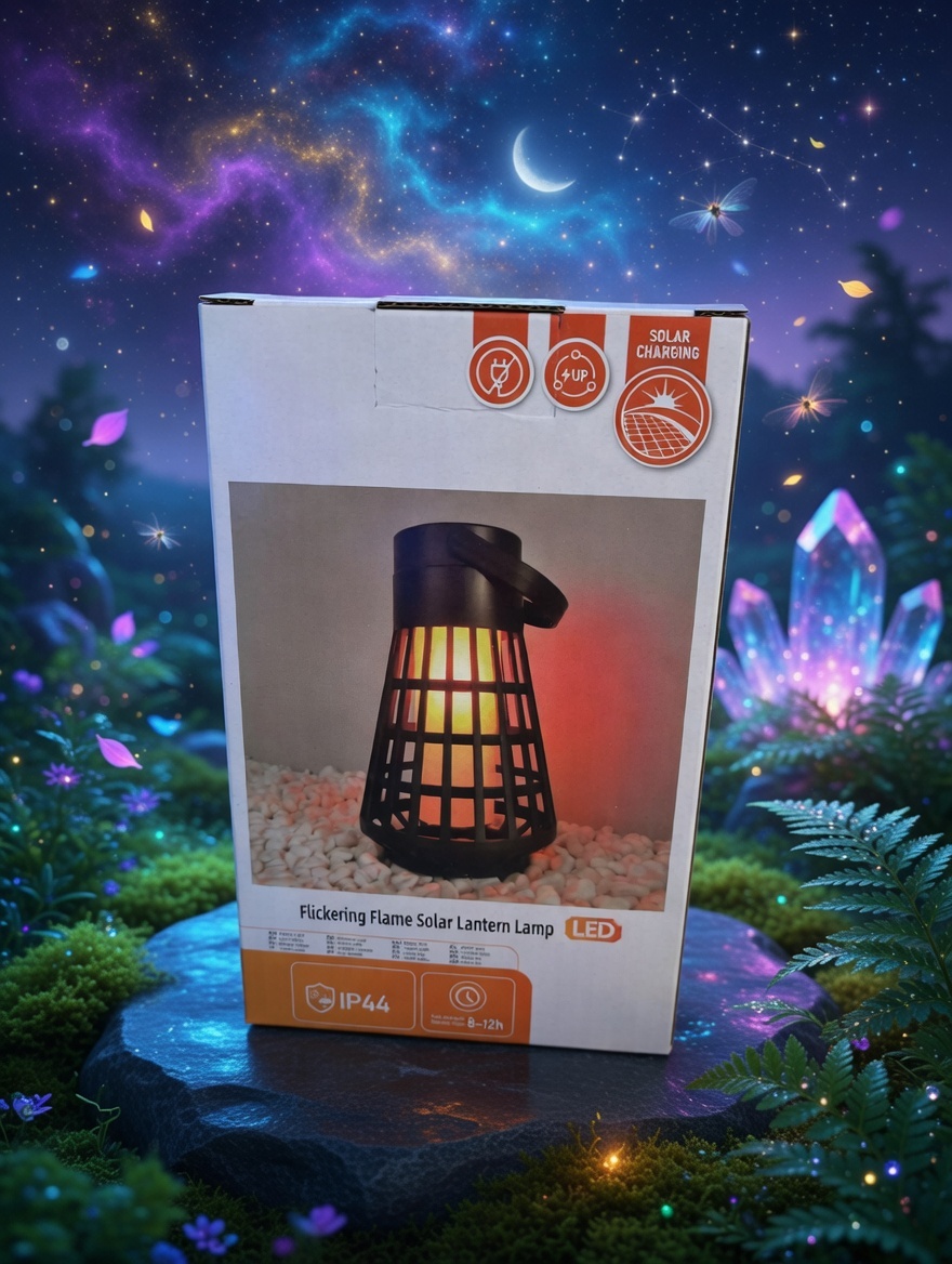 Flickering Flame Solar Lantern Lamp – Waterproof LED Flame Effect Light | Solar Charging | Outdoor Garden, Patio & Camping Decor