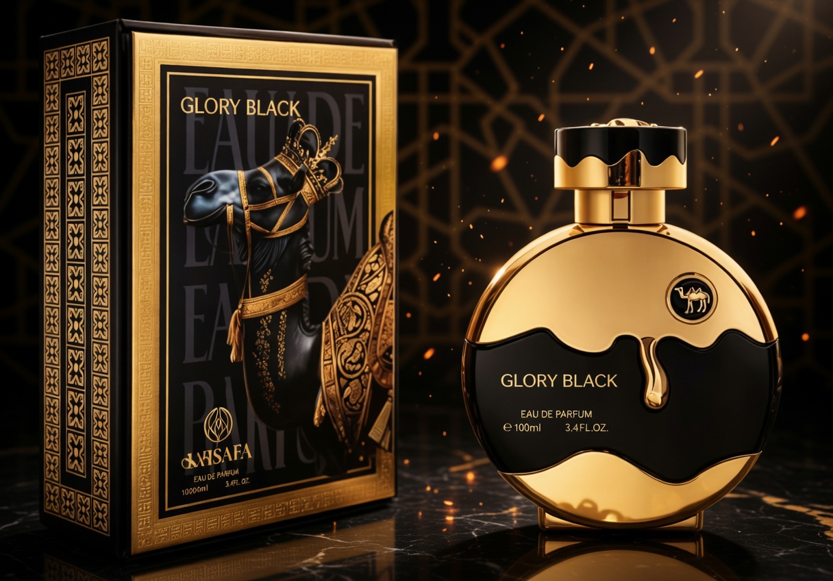 Khsafa Glory Black EDT 100ML for Men – Oriental Woody Musk Arabic Fragrance