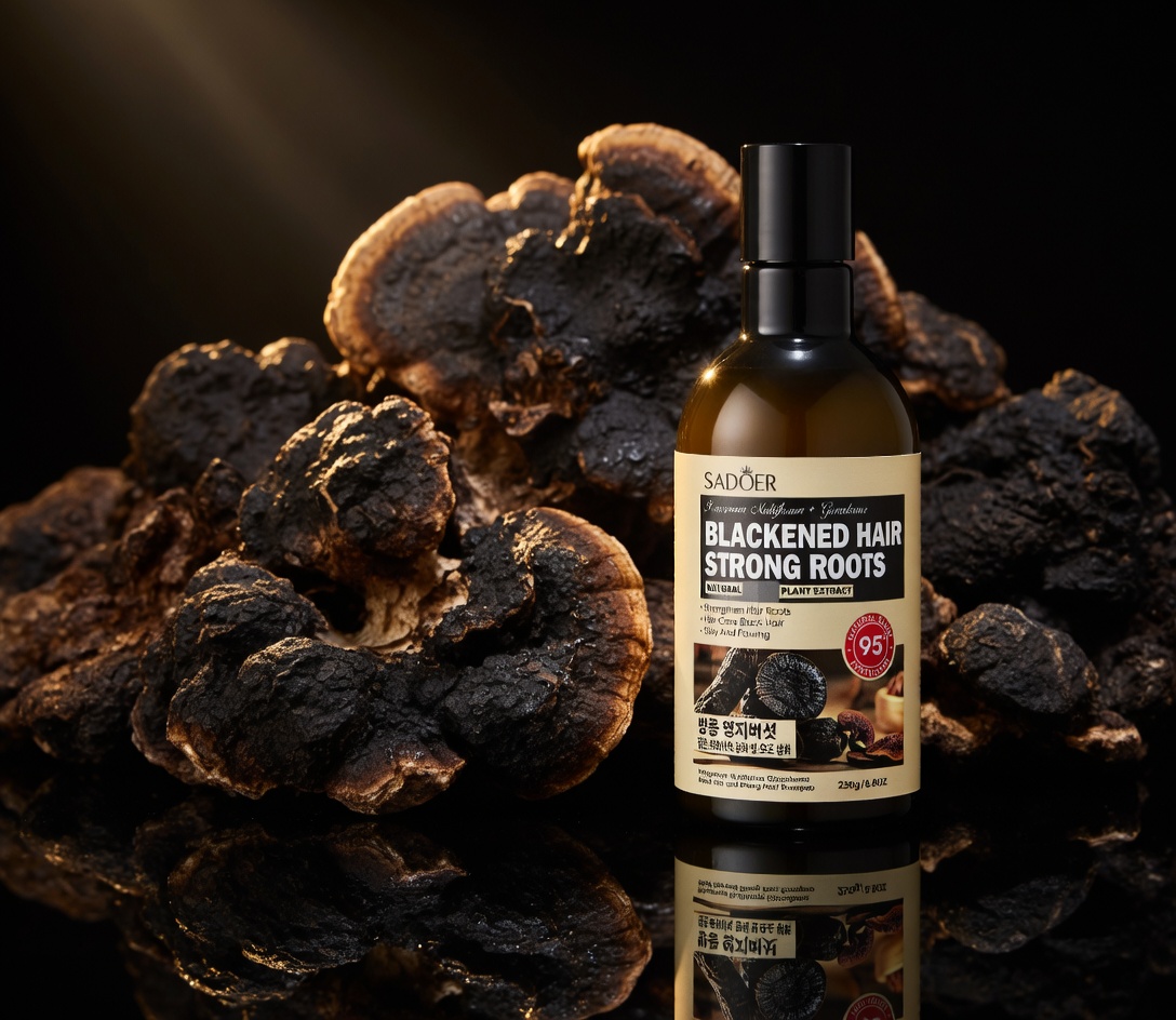 SADOER Black Hair Strong Root Shampoo 250g – Deep Cleansing & Hair Repair with Ganoderma