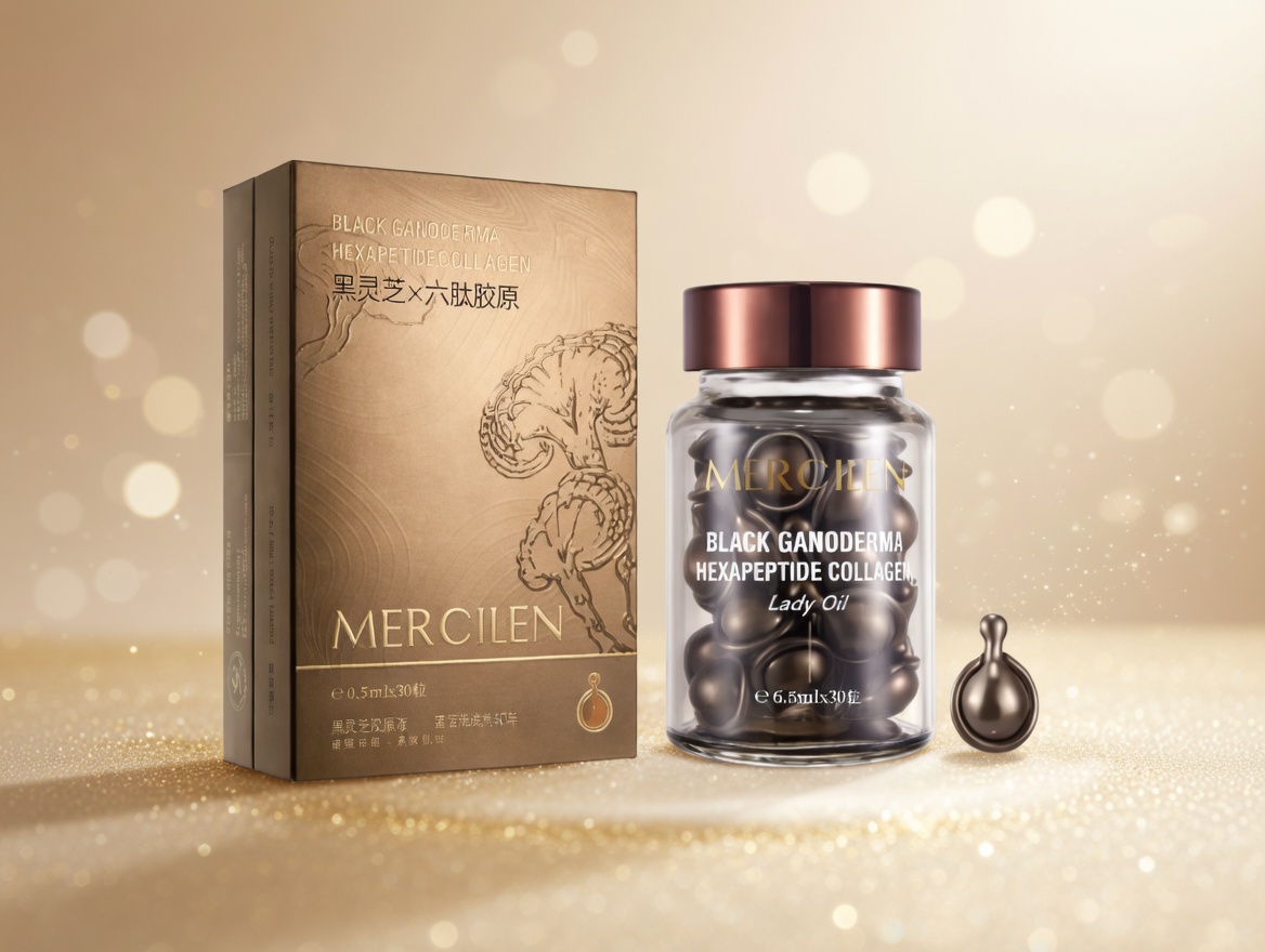Mercilen Black Ganoderma Collagen Capsules – Anti-Aging & Skin Regeneration (30pcs)