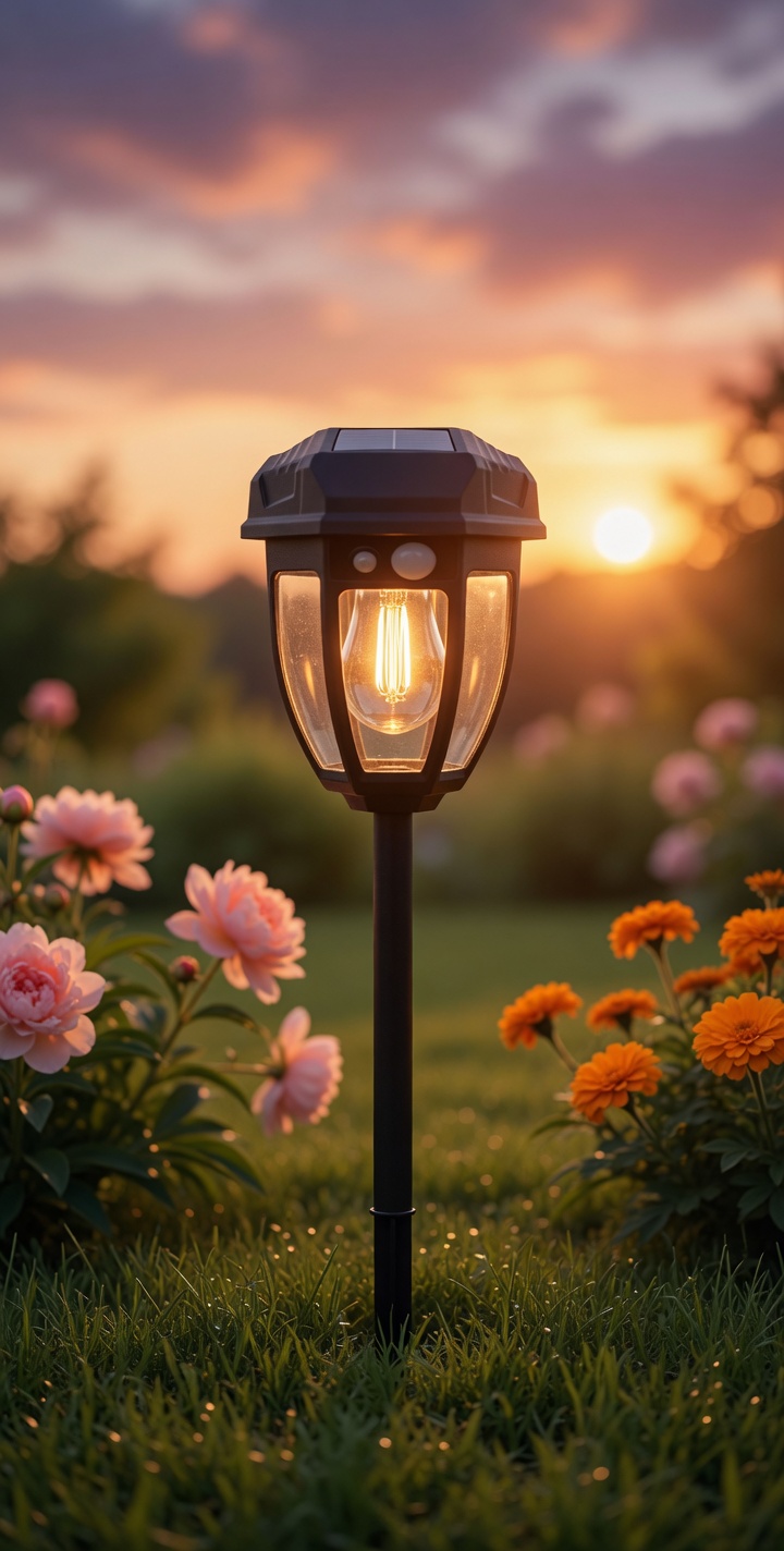 LED Solar Garden Lamp with Motion Sensor – Stylish, Eco-Friendly Outdoor Lighting
