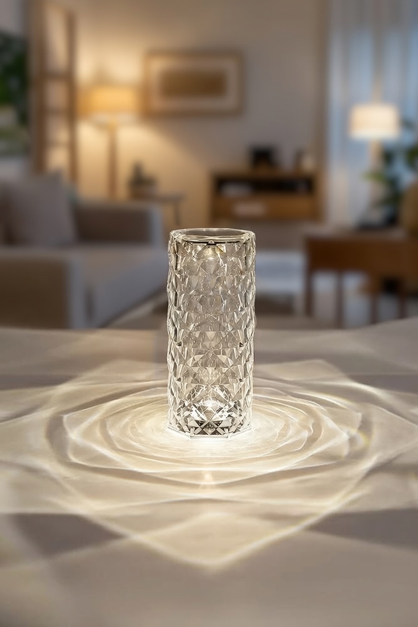 Fine Spiral Crystal Table Lamp – Touch Control LED Bedside Light