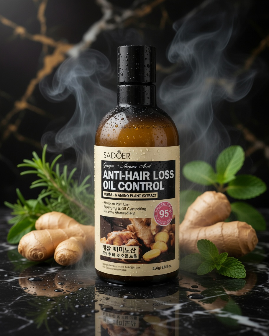 SADOER Ginger & Amino Acid Shampoo 250g – Anti-Hair Loss & Oil Control Care