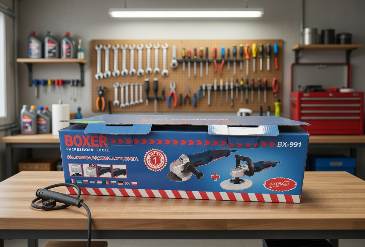 BOXER BX‑3217 Electric Polisher | Professional Polishing Machine | Dual Pad Set | Heavy‑Duty Metal & Auto Finishing Tool