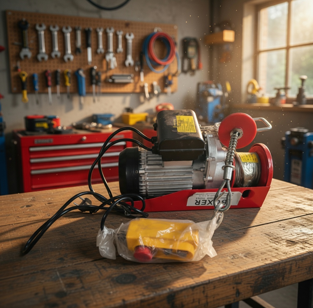 BOXER BX‑562 Electric Hoist 2000W – 500kg Lift with Pulley | 12m Height | Heavy‑Duty Electric Winch