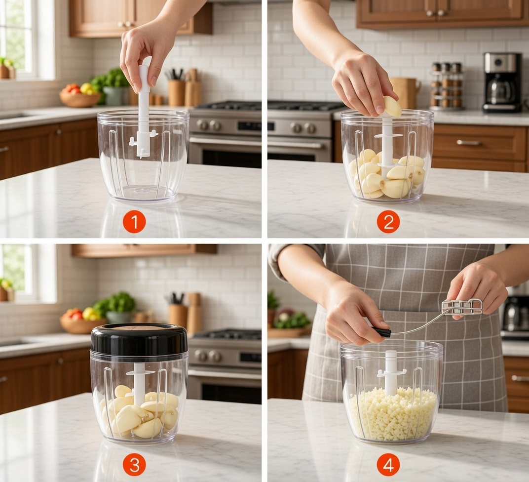 Manual Food Chopper with Pull Rope – 900 ml