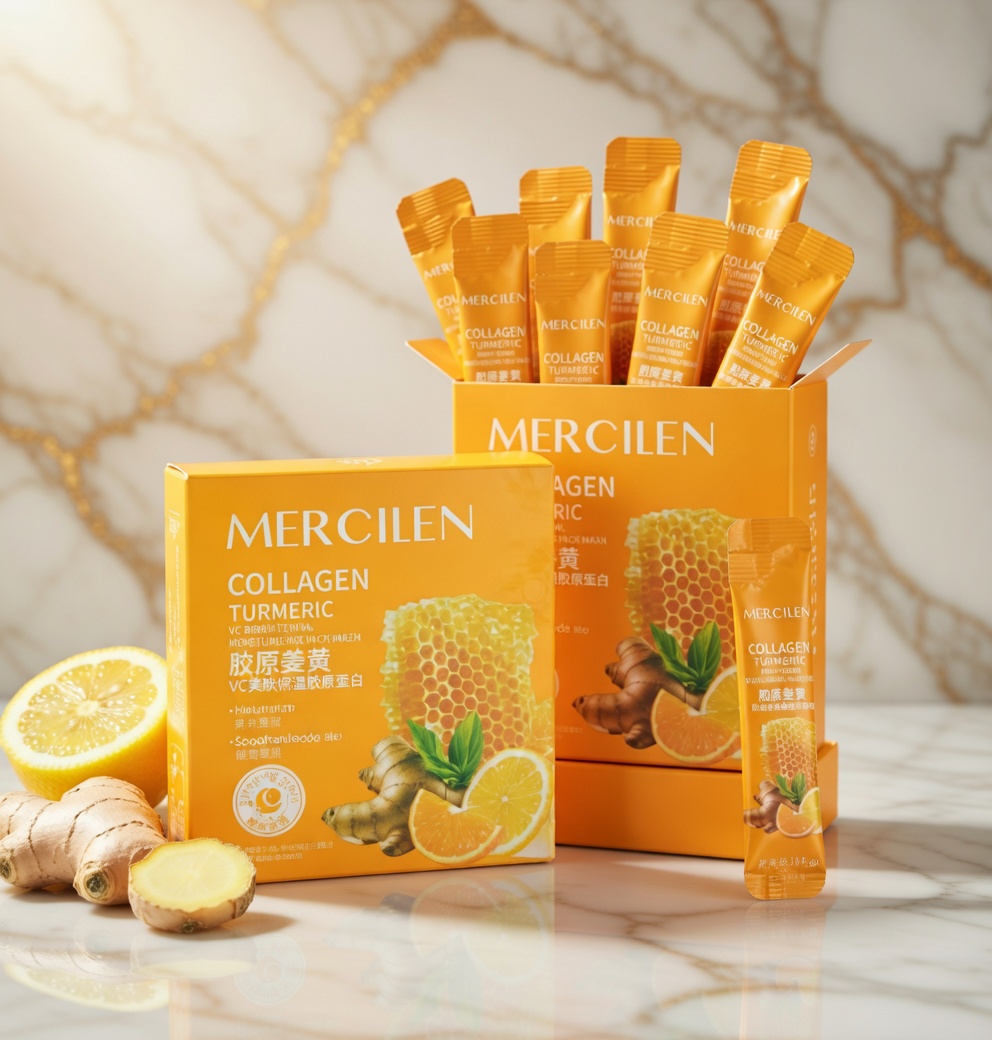 MERCILEN Collagen Turmeric Face Mask – Brightening & Hydrating (20pcs)