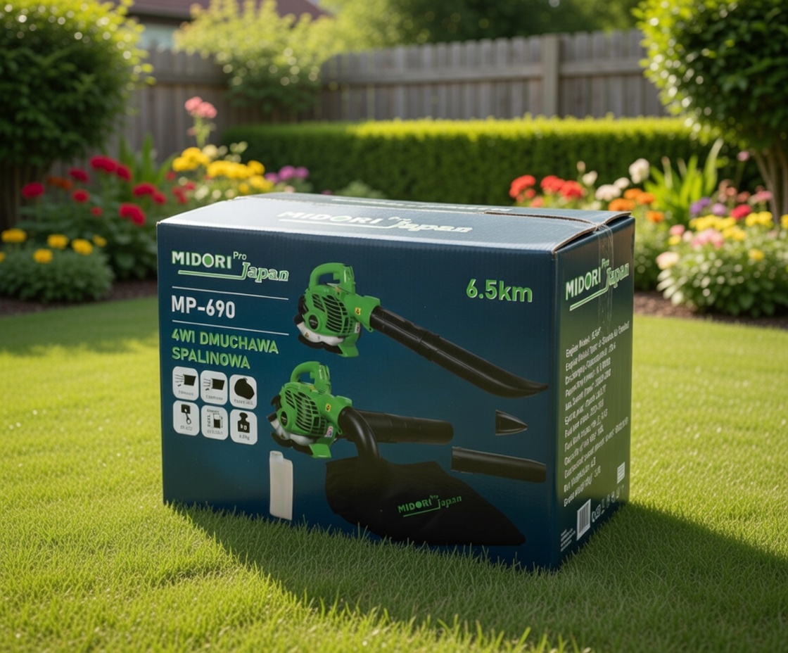 MIDORI Pro Japan MP‑690 – 4‑in‑1 Gasoline Blower, Vacuum & Mulcher | 4.5 HP High‑Power Garden Cleaning Machine