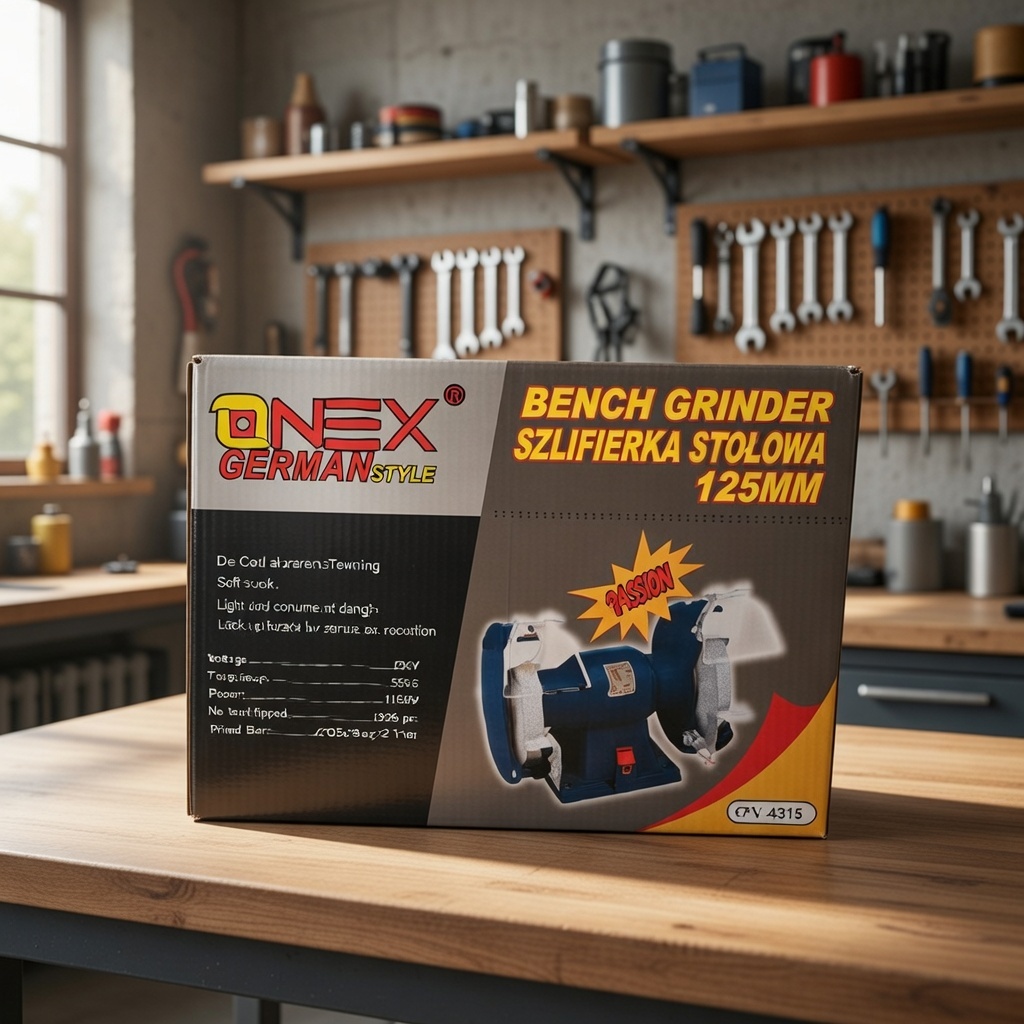 ONEX German Style OX‑4010 Bench Grinder | 1150W | 125mm Grinding Wheel | Heavy‑Duty Metal Sharpening Tool