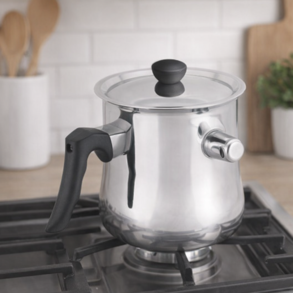 Hoffner ELEGANCE 1.5L Milk Pot – Double Wall Water Jacket Stainless Steel Saucepan