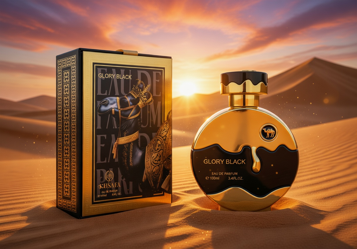 Khsafa Glory Black EDT 100ML for Men – Oriental Woody Musk Arabic Fragrance