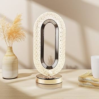 Arkit Oval Crystal Night Lamp – LED Dimmable Bedside & Home Décor Light