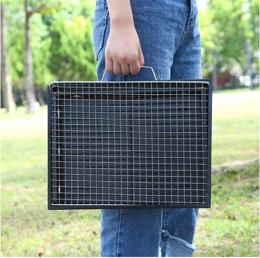 Portable Folding Charcoal Grill Suitcase | Compact BBQ for Camping & Travel (3–5 People)