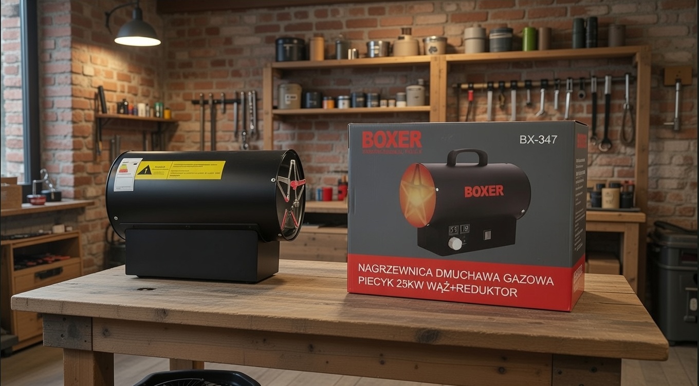 BOXER BX‑348 Gas Blower Heater | 40 kW Industrial Space Heater with Hose & Regulator