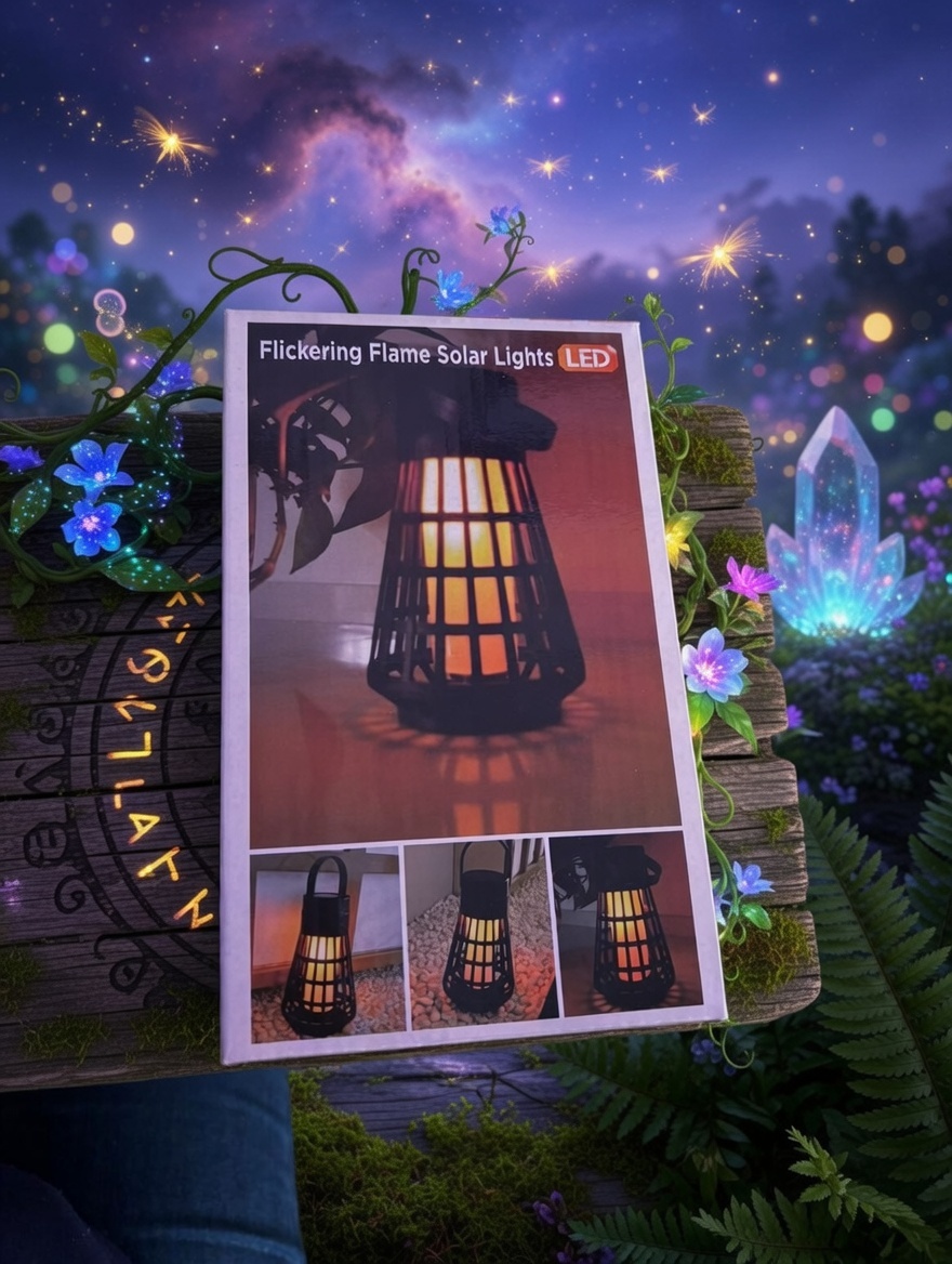 Flickering Flame Solar Lantern Lamp – Waterproof LED Flame Effect Light | Solar Charging | Outdoor Garden, Patio & Camping Decor