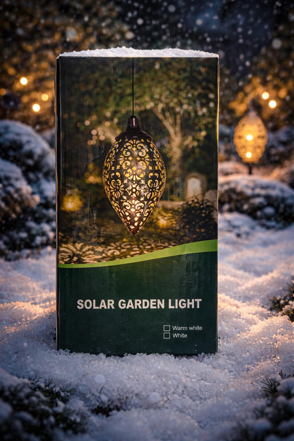Hanging Solar Lantern LED Openwork Garden Light with Sensor – Vintage Moroccan Style