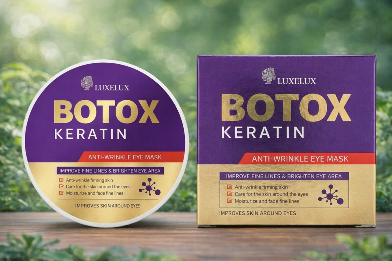 LUXELUX Botox Keratin Eye Pads – Intensive Anti-Wrinkle, Firming & Brightening Under-Eye Treatment