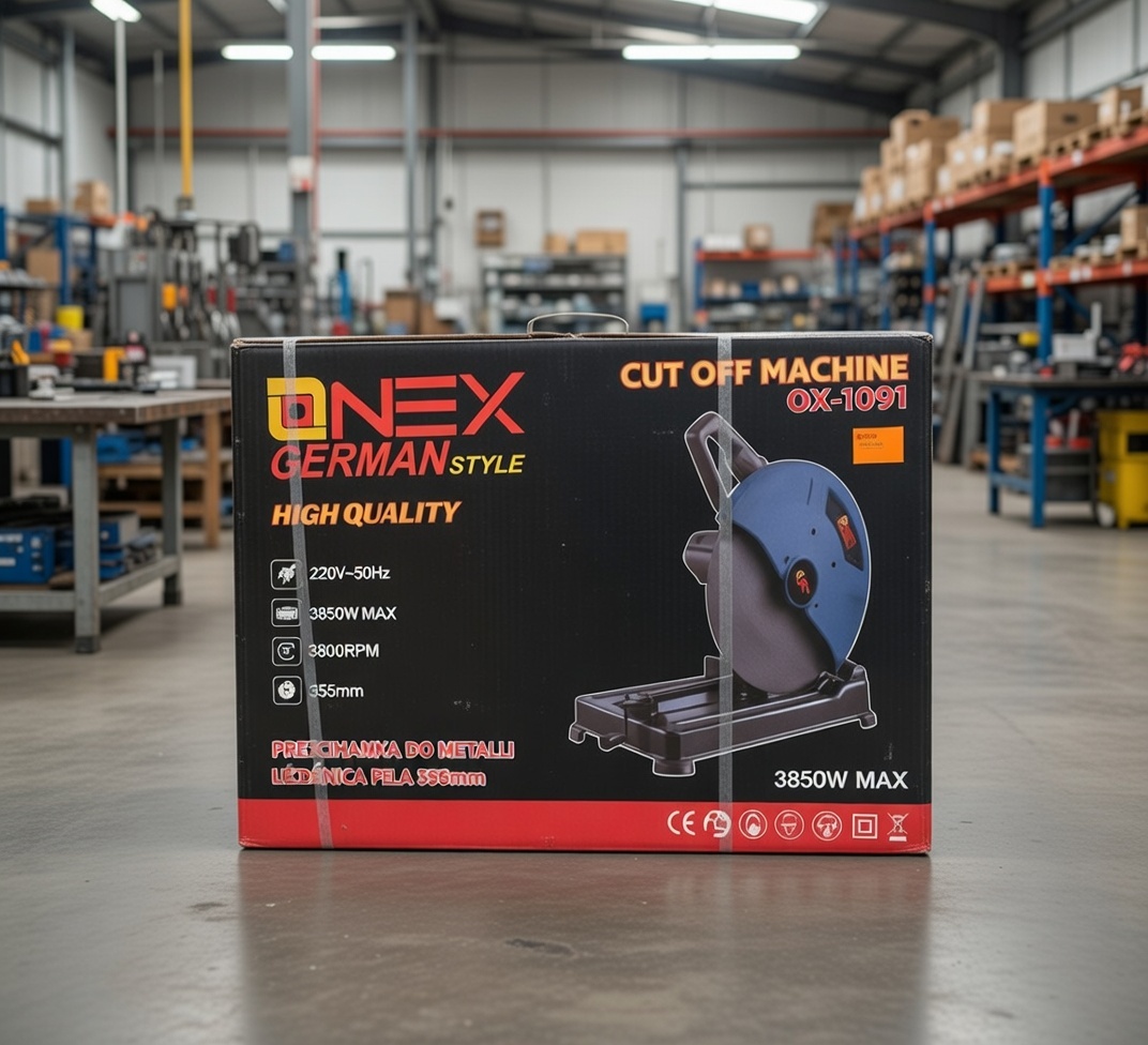 ONEX German Style OX‑1091 Cut‑Off Machine | 3850W Metal Cutting Saw | 355 mm Blade | 3800 RPM