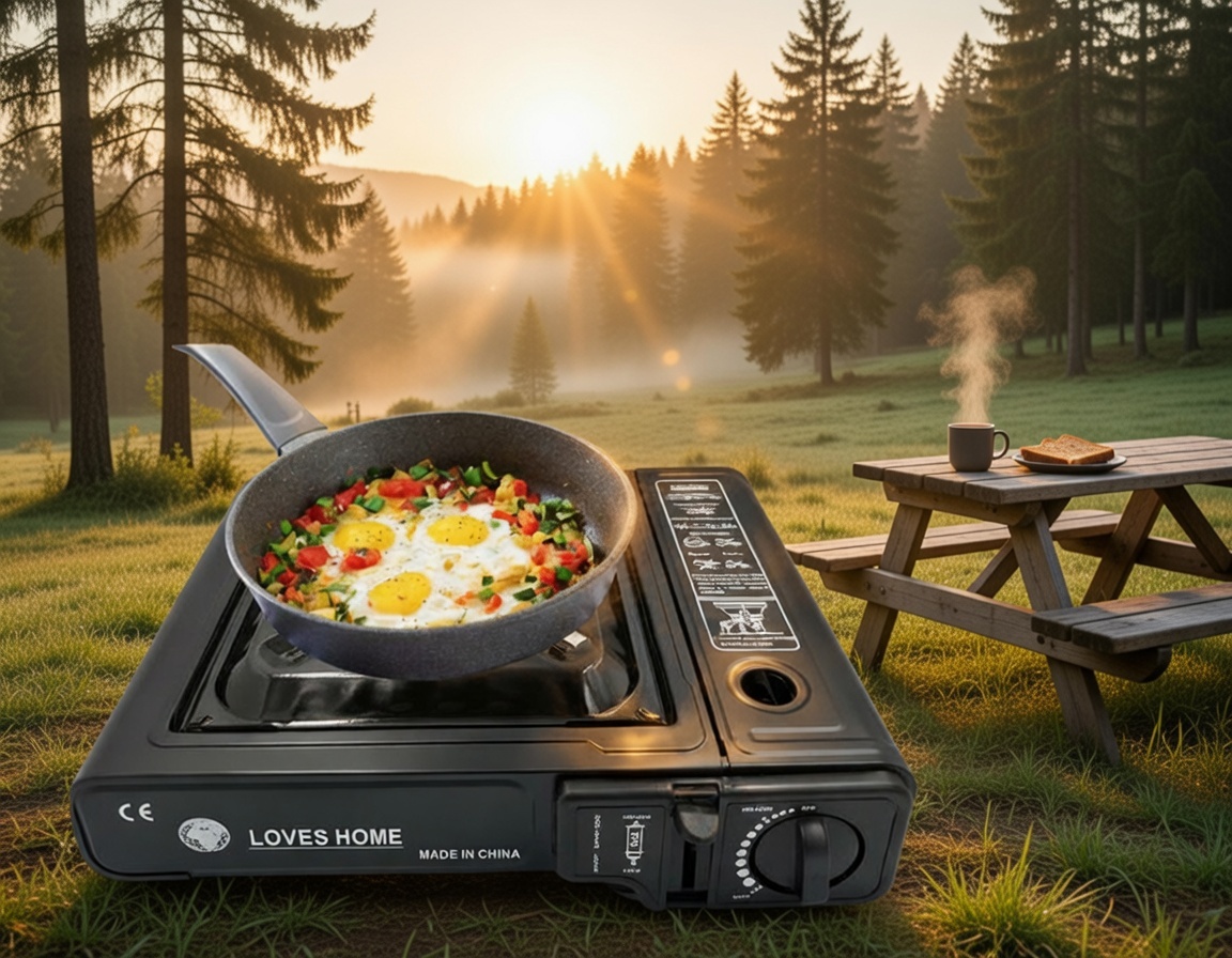 Tourist stove gas camping portable field 2in1 suitcase