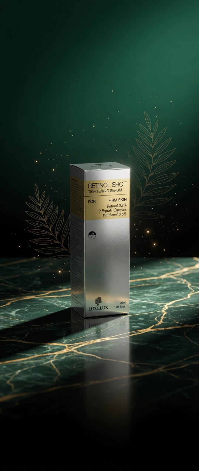 LUXELUX Retinol Shot Tightening Serum – Firm, Youthful Skin with 9 Peptide Complex