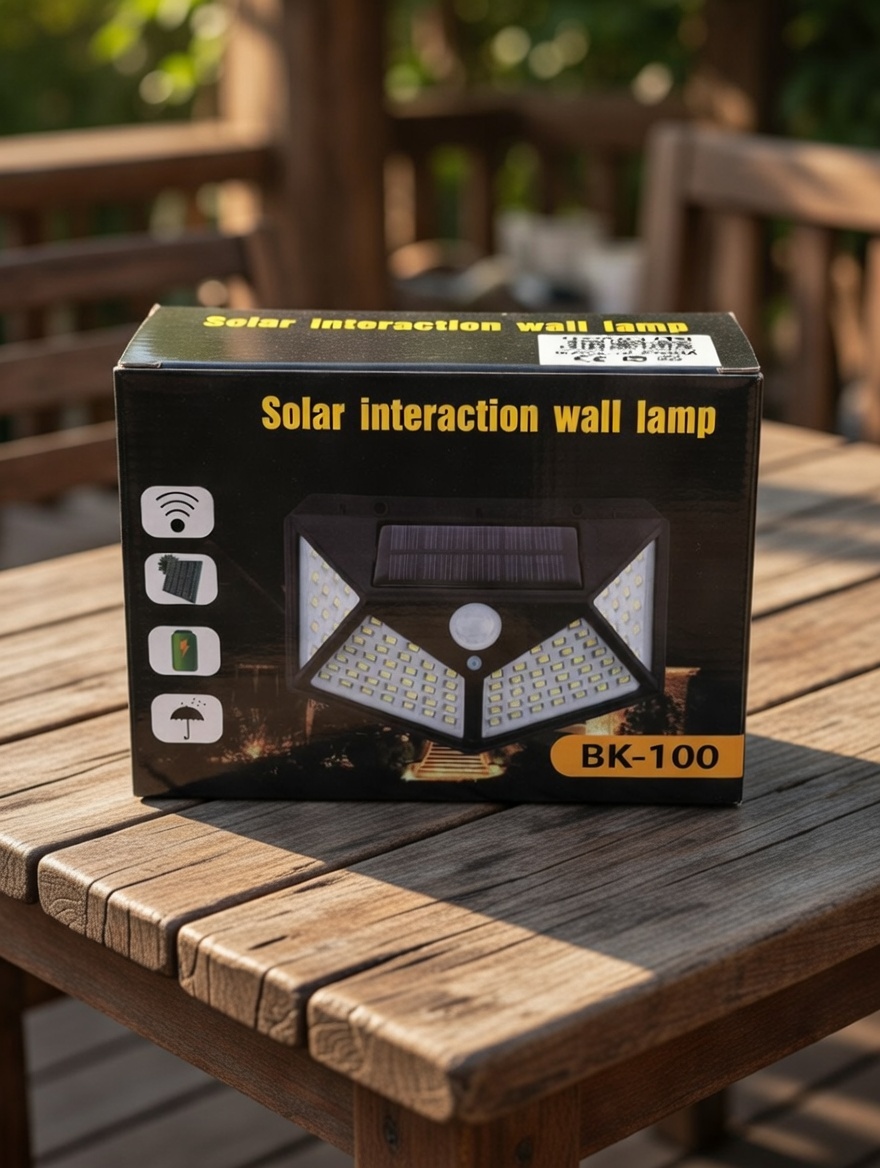 Solar Elevation Lamp 100 LED with Motion & Twilight Sensor – Outdoor Waterproof Wall Light