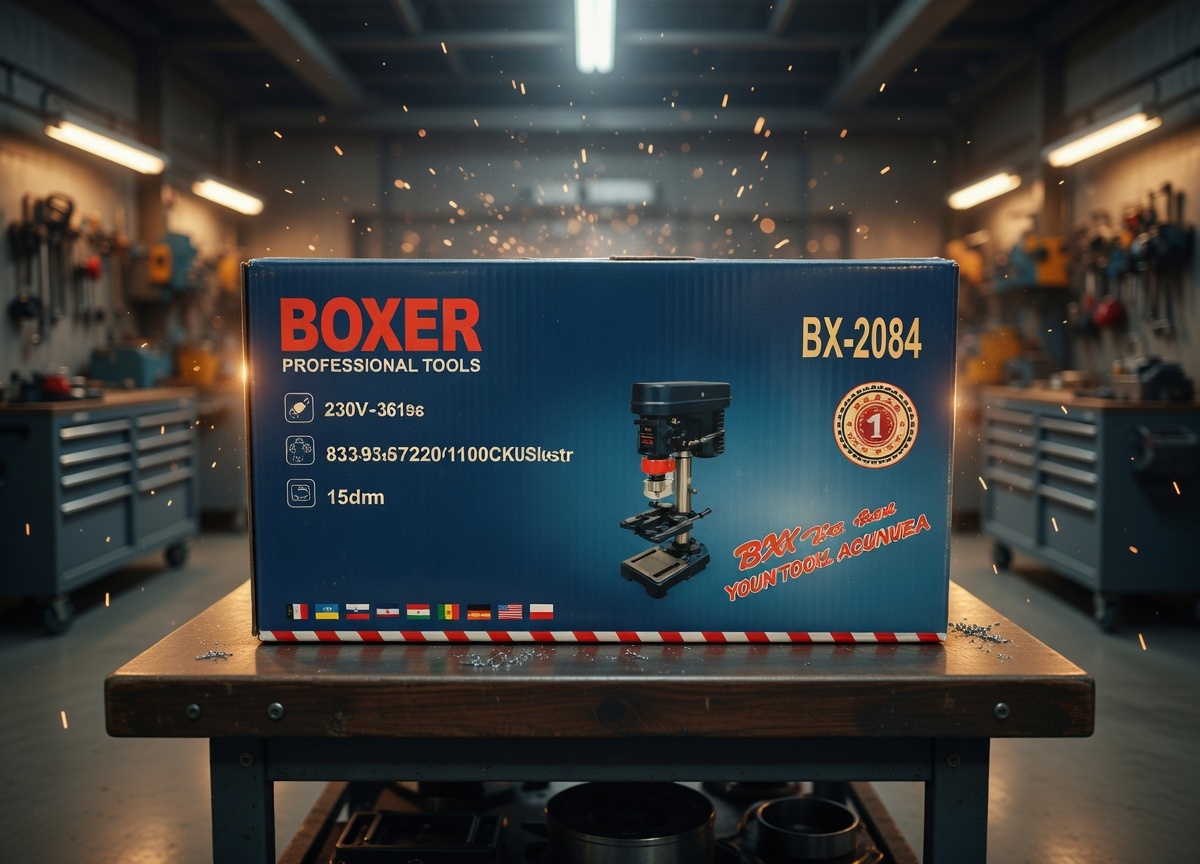 BOXER BX‑2084 Bench Drill Press 2850W – 16mm Chuck | 5‑Speed Column Drill | Precision Workshop Machine
