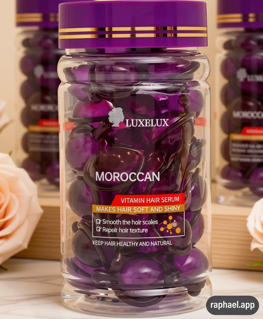 LUXELUX Moroccan Hair Oil Capsules – Intensive Repair, Shine & Hydration (40 pcs)