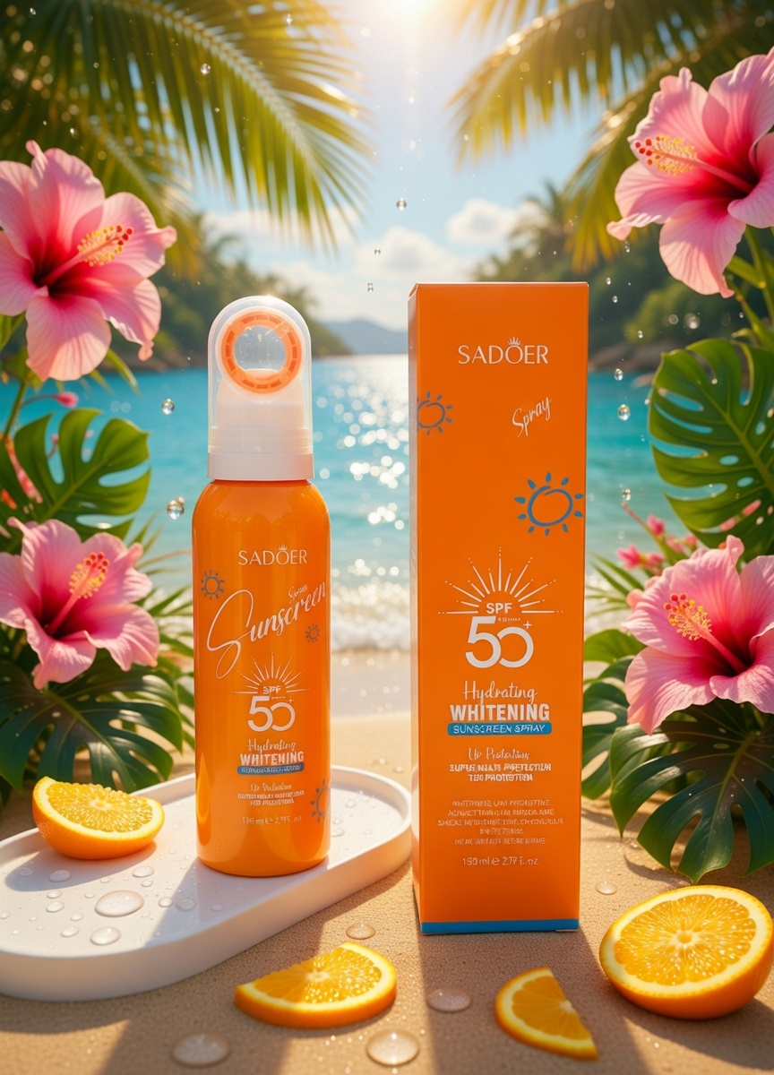 SADOER Sunscreen Spray SPF50+ PA+++ – Hydrating & Whitening UV Protection 150ml