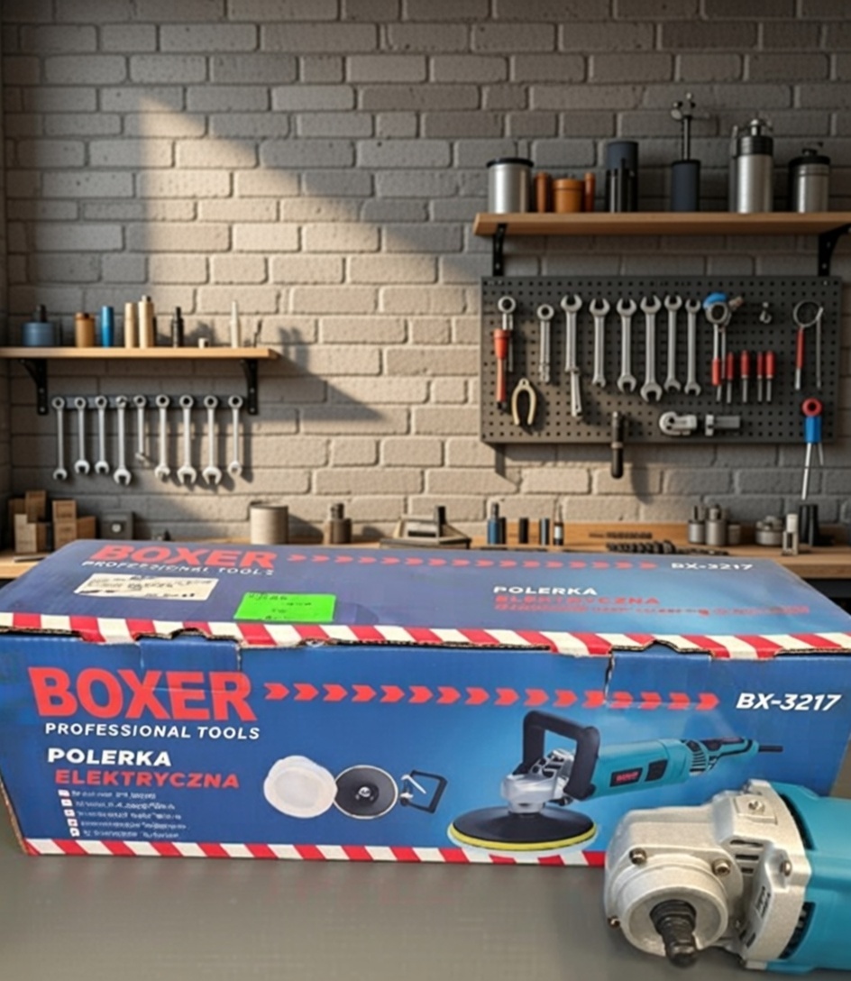 BOXER BX‑3217 Electric Polisher | Professional Polishing Machine | Dual Pad Set | Heavy‑Duty Metal & Auto Finishing Tool