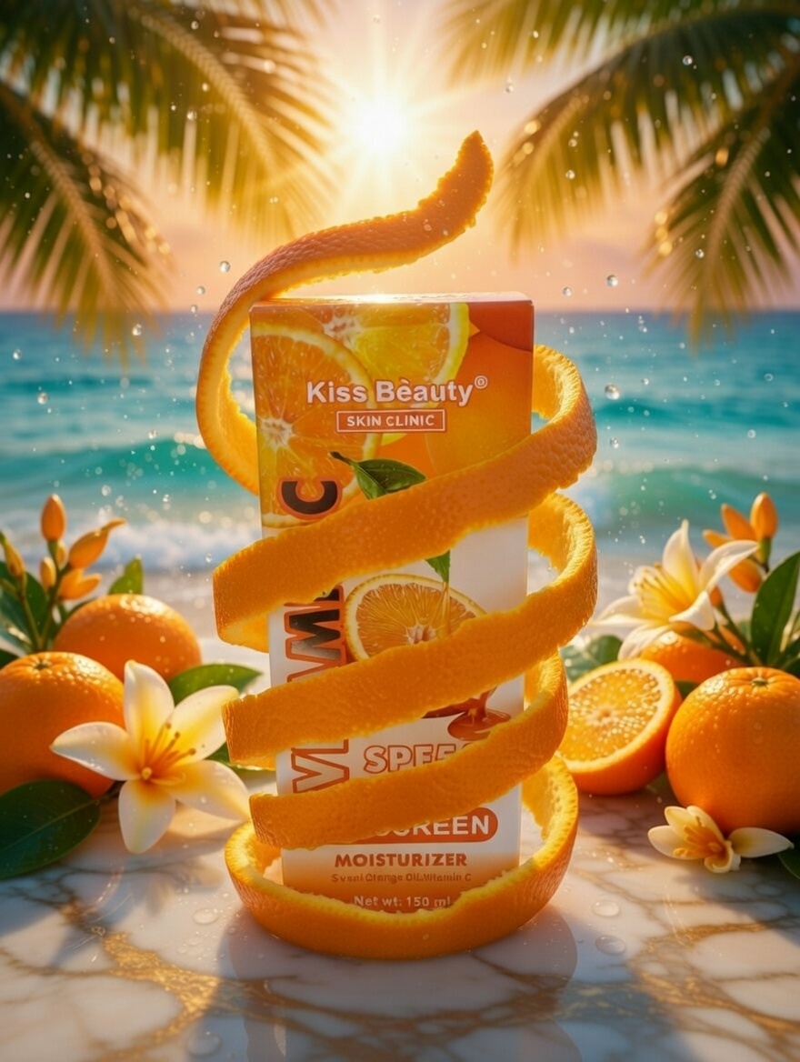 Kiss Beauty Vitamin C Sunscreen SPF50 PA+++ – Brightening & Moisturizing Sun Protection 150ml