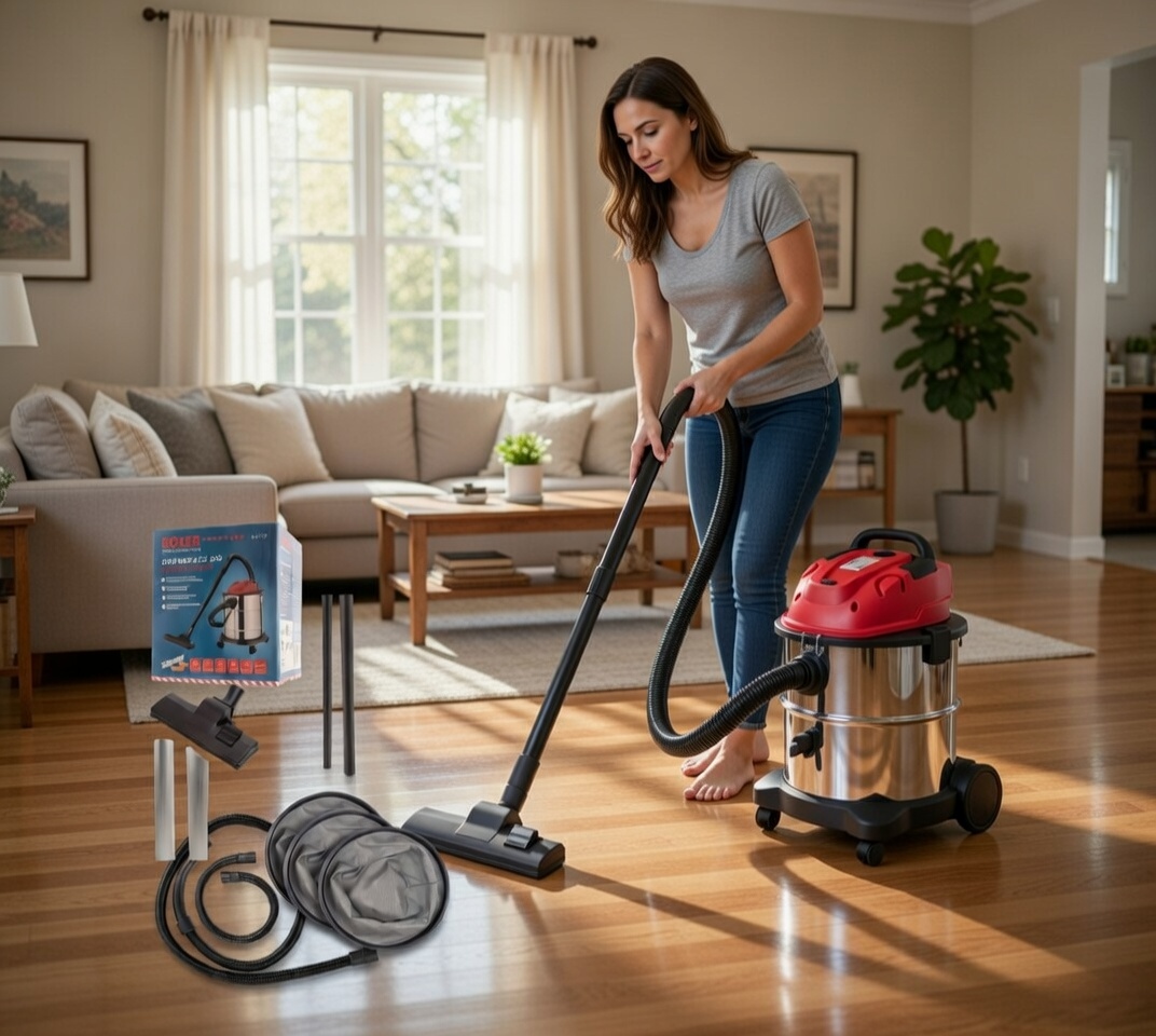 BOXER BX‑3233 Wet & Dry Vacuum Cleaner – Stainless Steel Heavy‑Duty Carpet Cleaning Machine with Powerful Suction