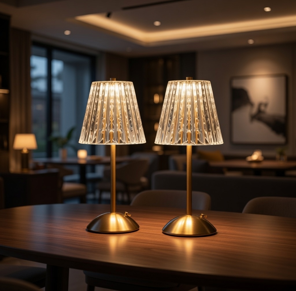 Wireless Pleated Table Lamp – Portable LED Accent Light
