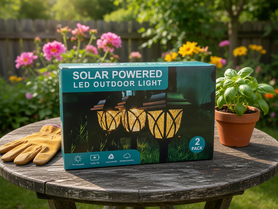Solar Powered LED Outdoor Garden Lights 2 Pack – Waterproof Decorative Landscape Lighting
