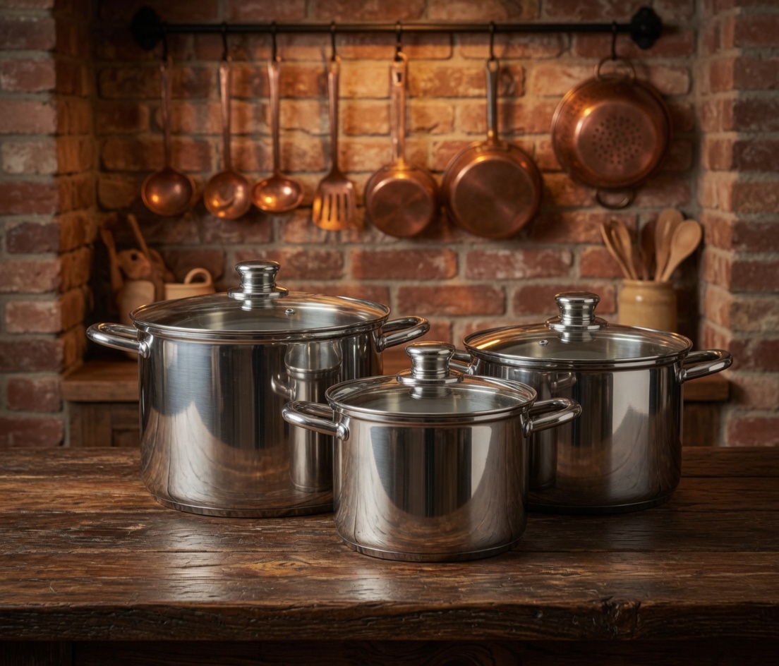 KlönBerg 3-Piece Pot Set 2521 – 5.5L, 7L, 9L Forged Steel Cookware Set