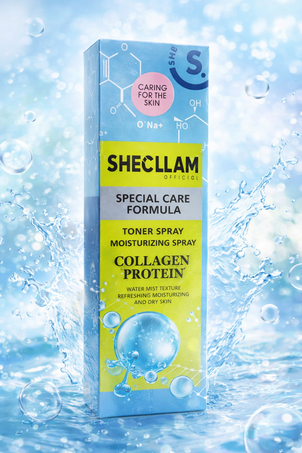 SHECLLAM Collagen Protein Toner Spray – Refreshing Moisturizing Mist for Dry & Tired Skin