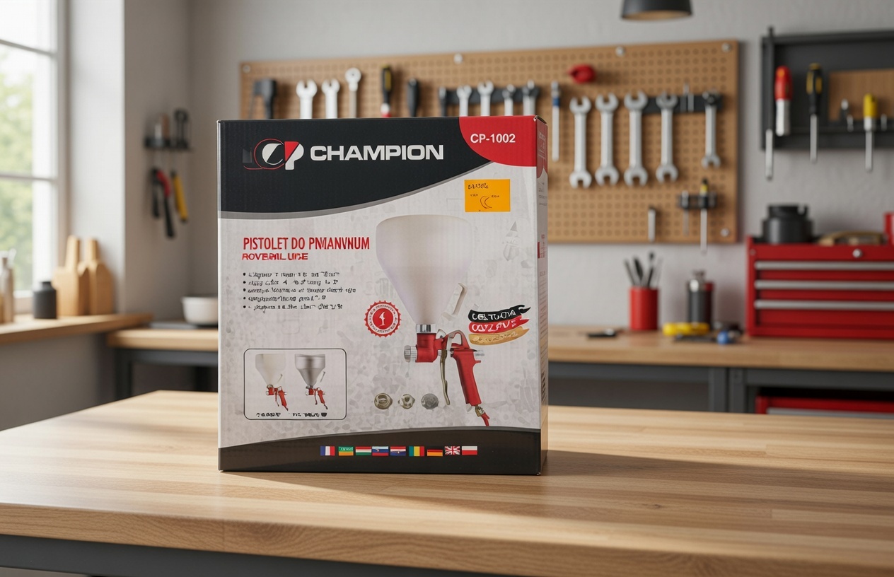 CHAMPION Germany CP‑1023 Hopper Gun | Professional Texture Sprayer | 5L Tank | Multi‑Nozzle Wall Coating Tool