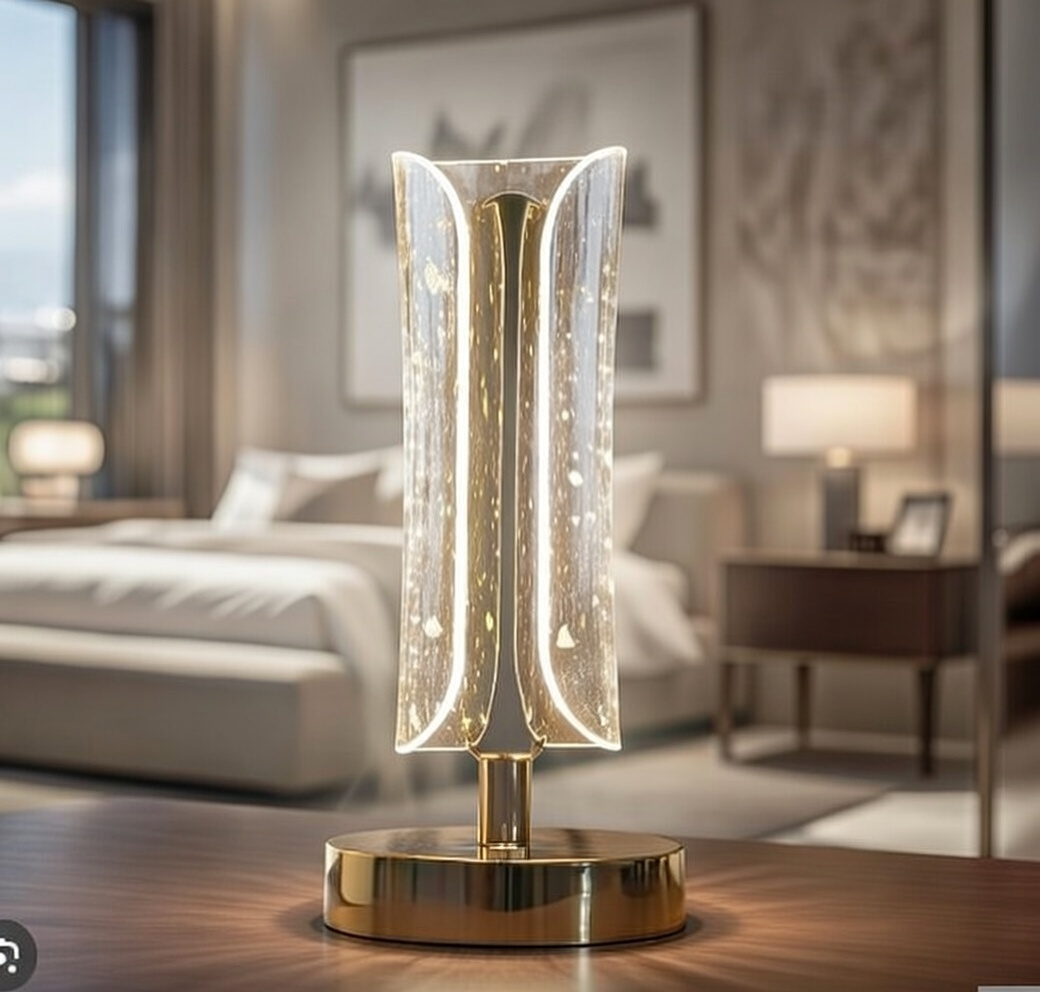 Crystal Touch Table Lamp – USB Rechargeable Modern LED Bedside Light