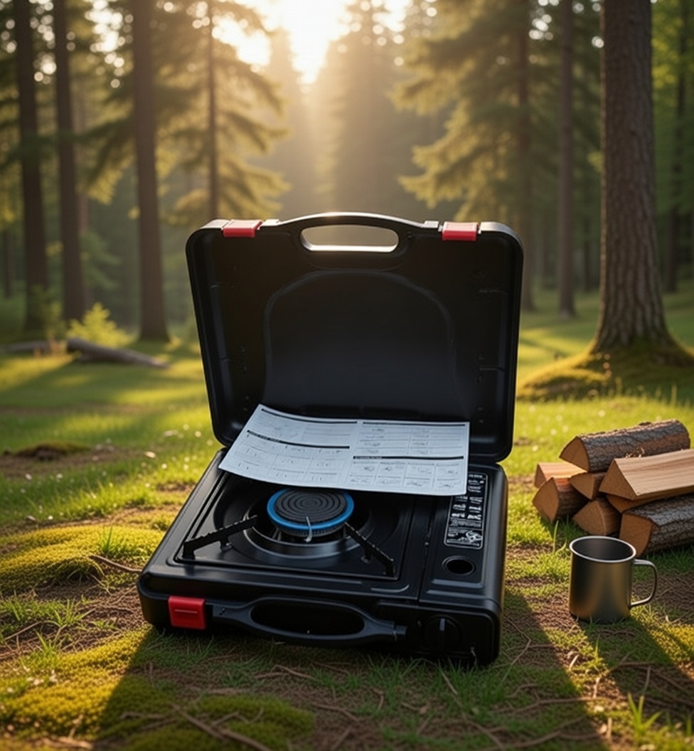 Tourist stove gas camping portable field 2in1 suitcase
