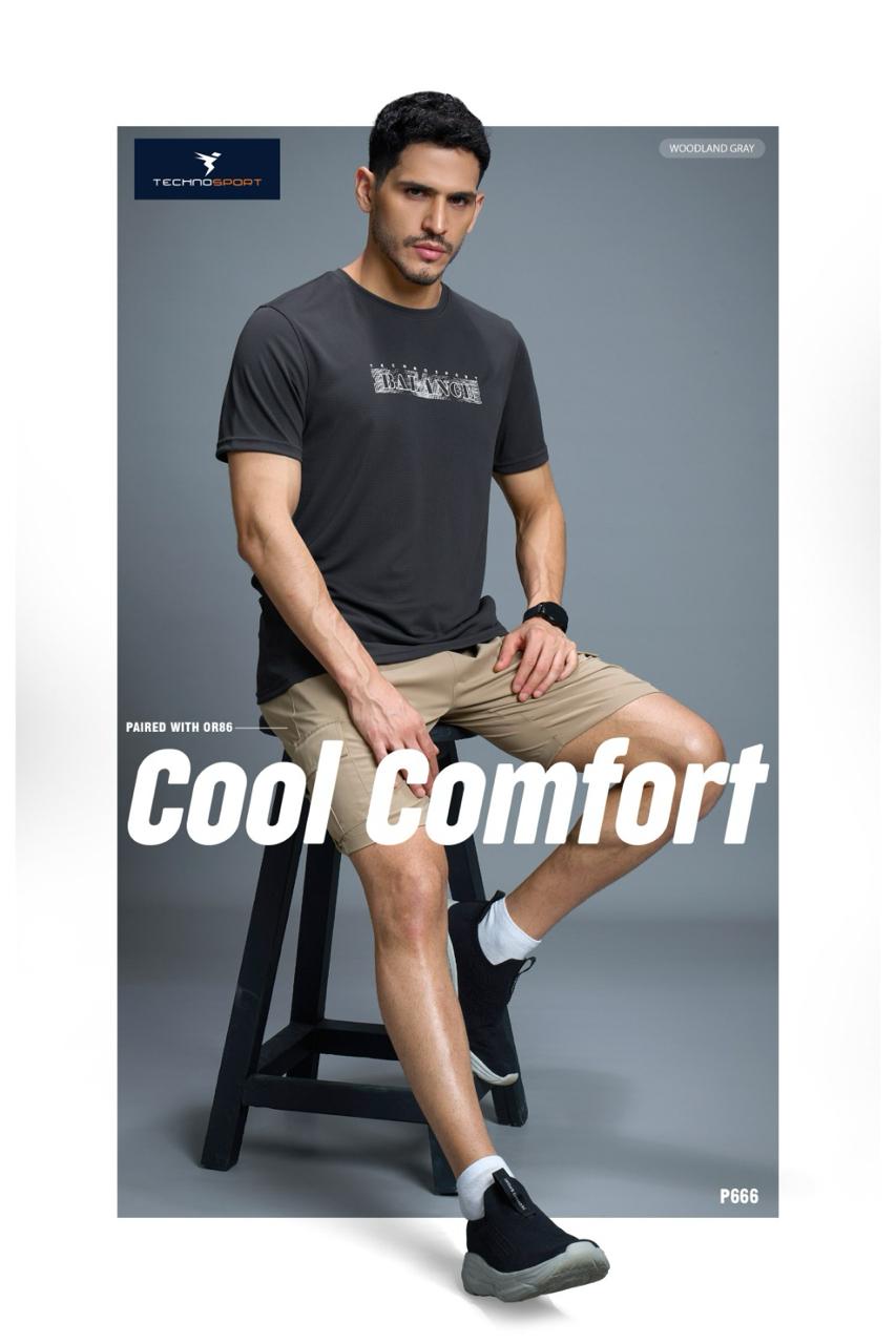 Technosport Printed Sports Crewnecks