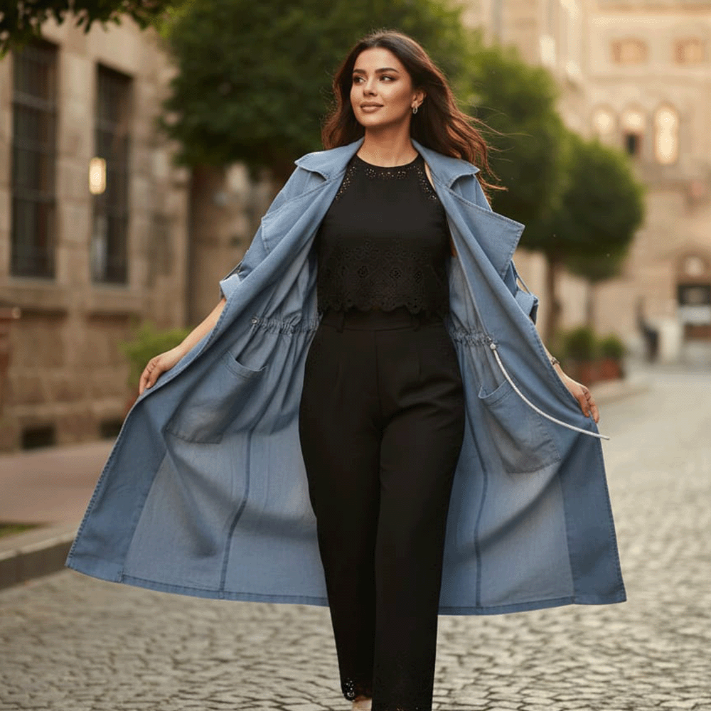 Chaqueta Larga de Denim