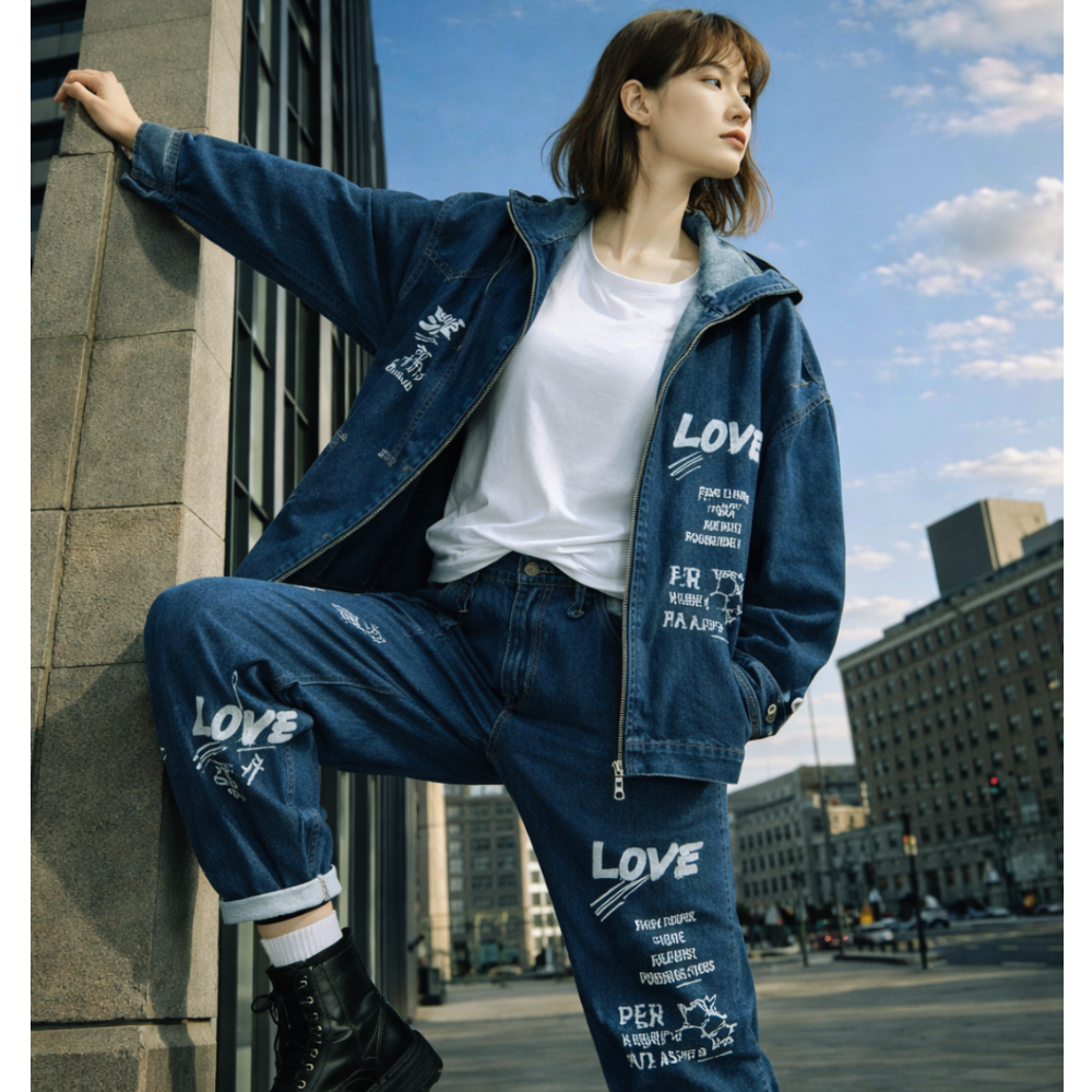 Conjunto Denim Oversize Mujer