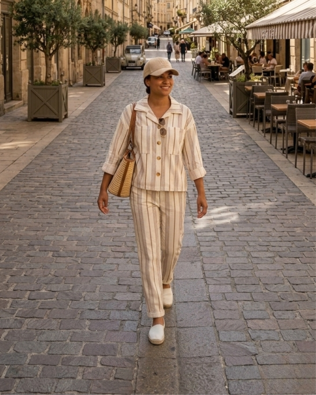 Conjunto de lino a rayas