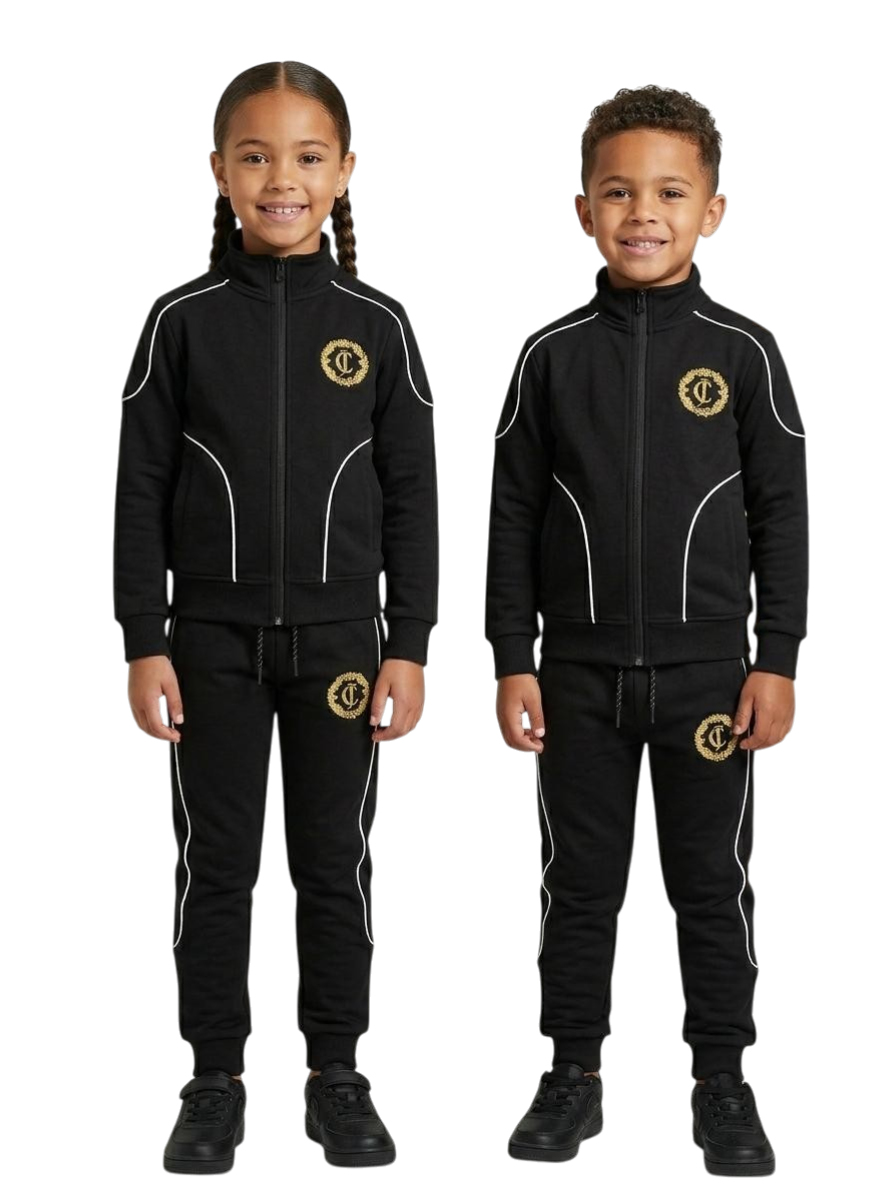 Kids Black Tracksuit Set