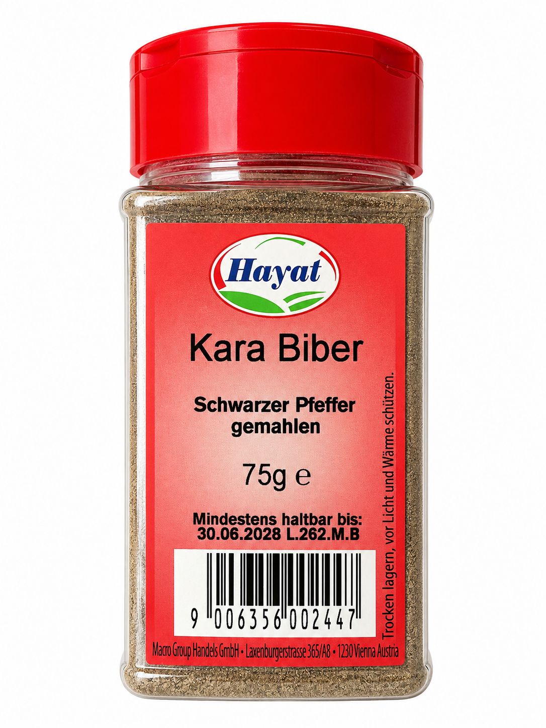 1109 Hayat S schwarzer Pfeffer gemahlen 75g