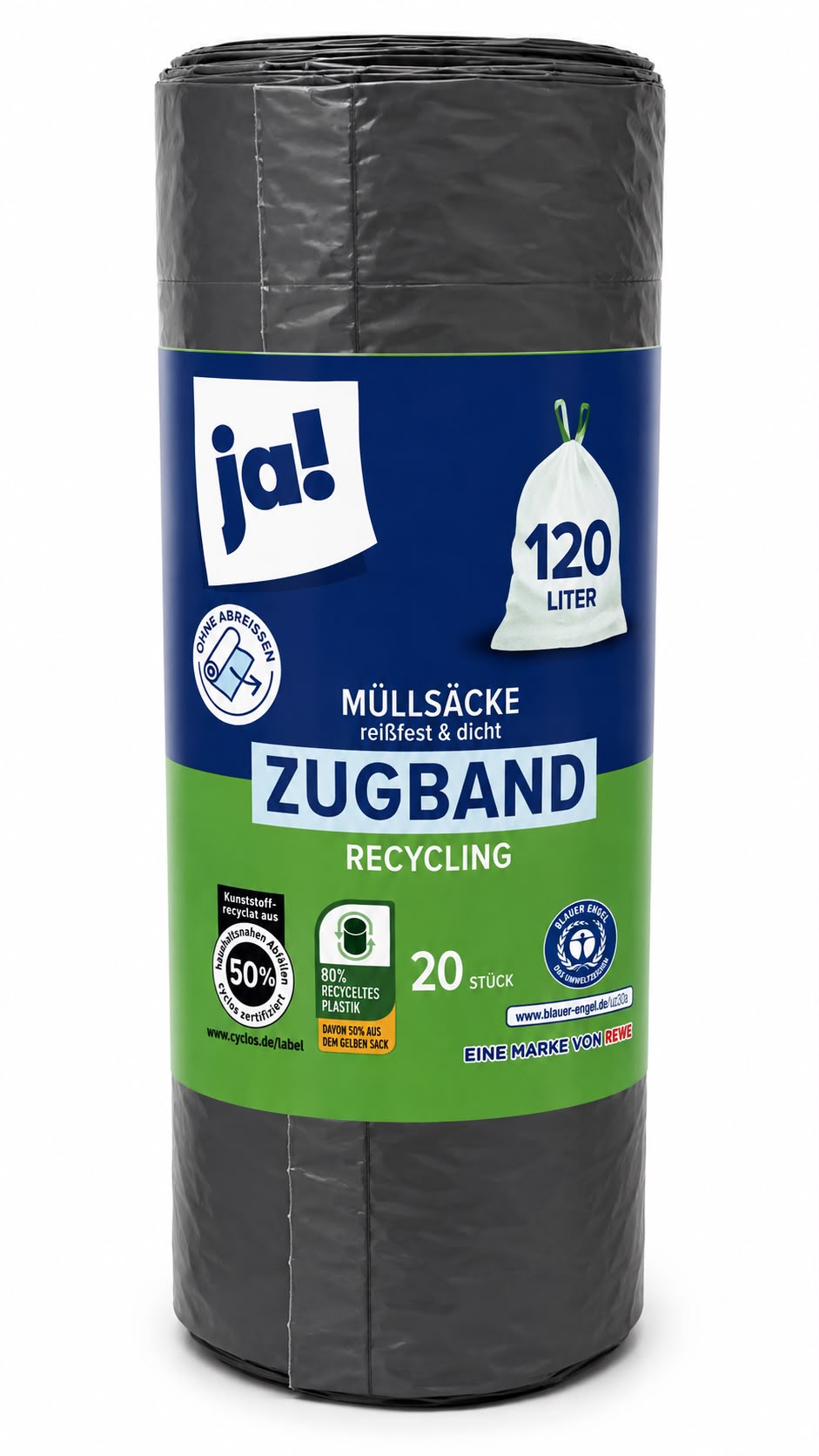 1115 Ja! Müllsäcke 120l, 20er Rolle