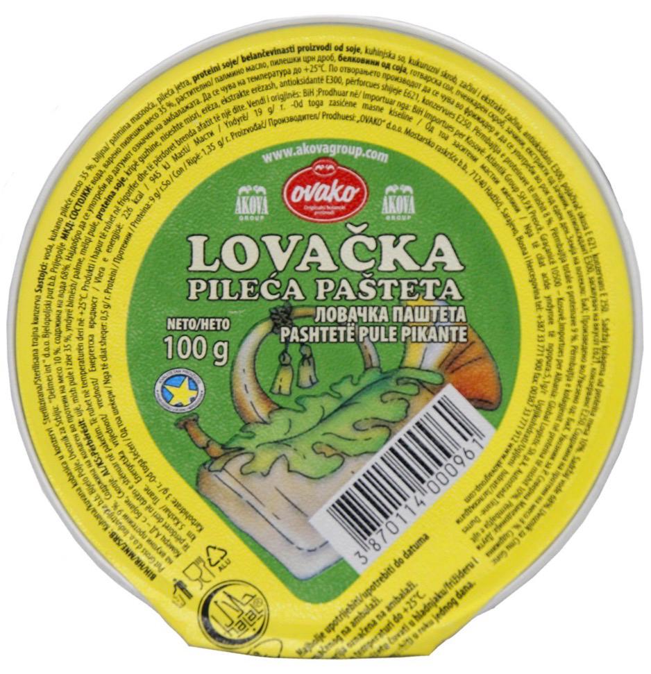 1141 Ovako Lovacka Pastete 100g