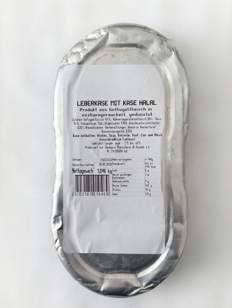 1045 Leberkäse mit Käse pro Kg