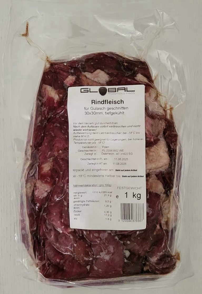 1004 Rindgulasch geschnitten TK 1kg vac.pac