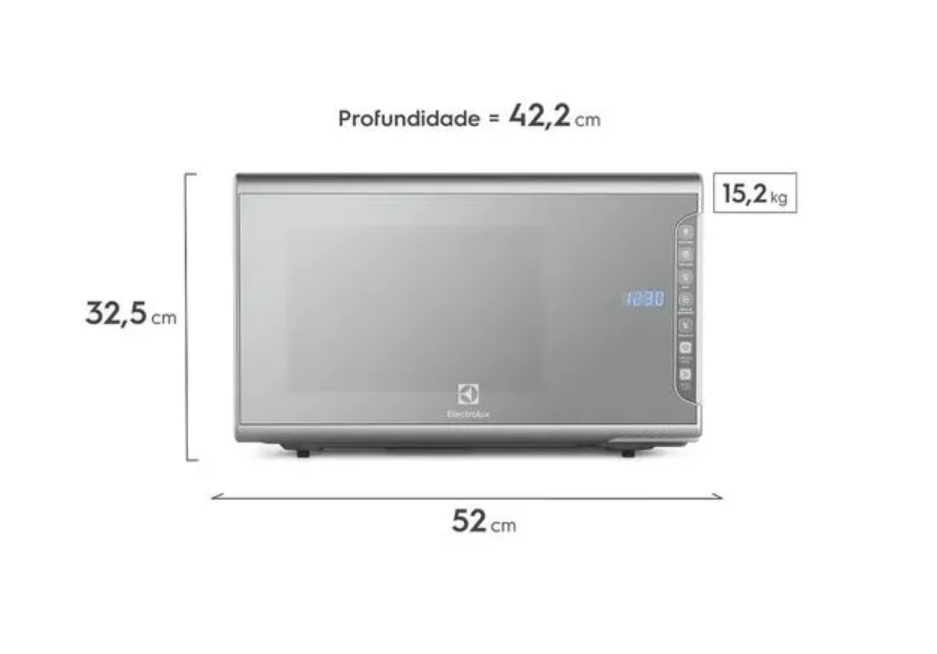 Micro-ondas Electrolux 31L cor Inox Espelhado