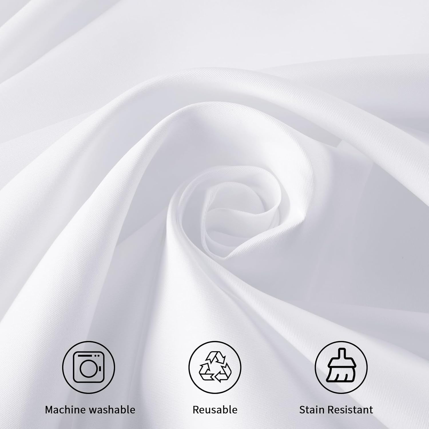 6 Pack White Round Tablecloth, 120 Inch Round Table Cloth Polyester Fabric Washable Table Covers for Wedding, Party, Banquet, Christmas Decorations, Birthday Events